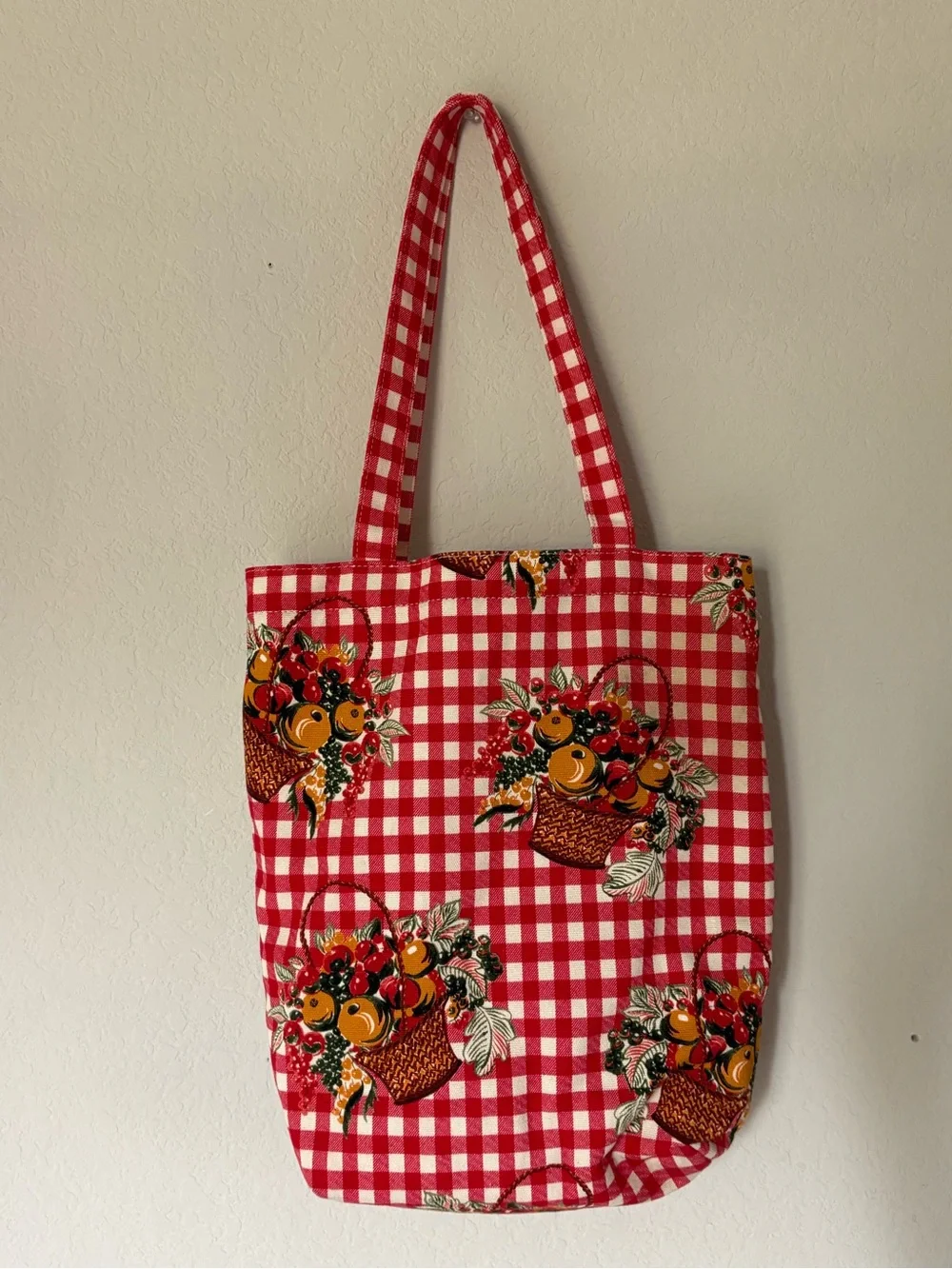 Tory Burch Fruits Du Marche Canvas Tote Bag Market Tote Cottagecore Fruit Print
